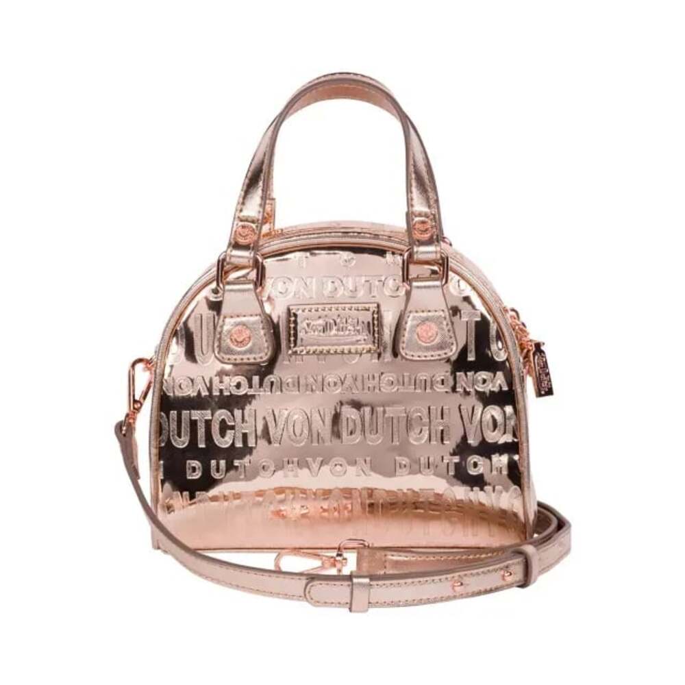 Von Dutch Rose Gold Reflective Mini Bowling Bag (Style VDMBB-3004RG)